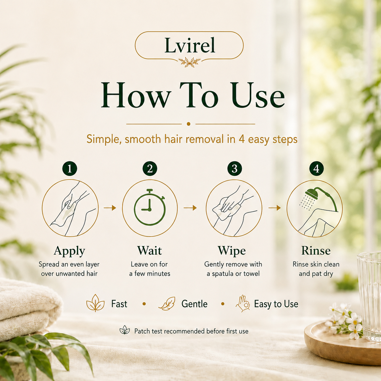 Lvirel™ Natural Gentle Hair Removal Cream | For Women & Men, Sensitive Skin