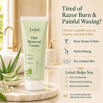 Lvirel™ Natural Gentle Hair Removal Cream | For Women & Men, Sensitive Skin