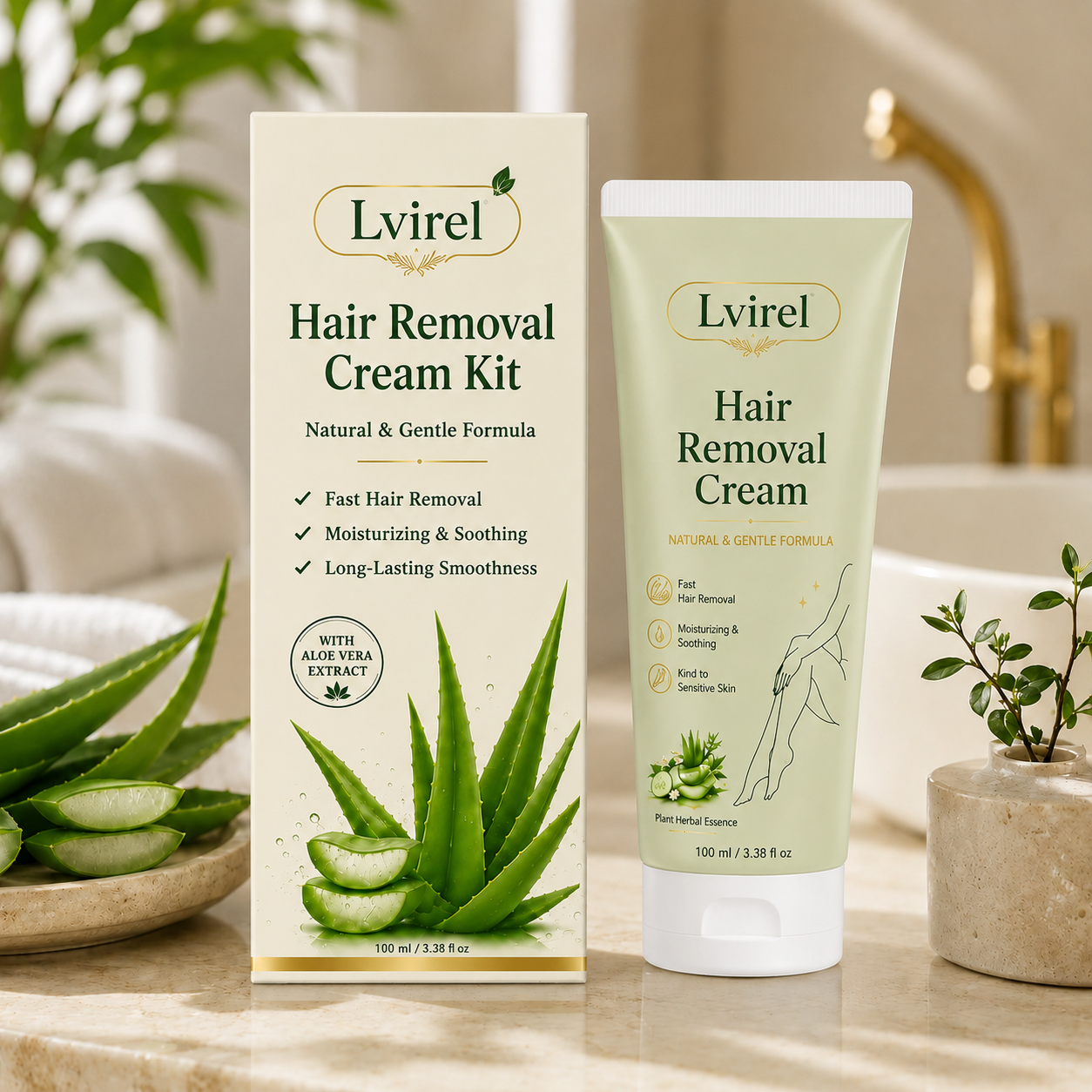 Lvirel™ Natural Gentle Hair Removal Cream | For Women & Men, Sensitive Skin