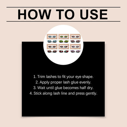 World Cup National Flag False Lashes | Game Day Fan Makeup for Parties & Events