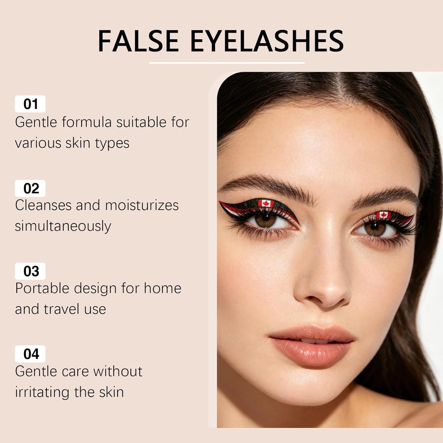 World Cup National Flag False Lashes | Game Day Fan Makeup for Parties & Events