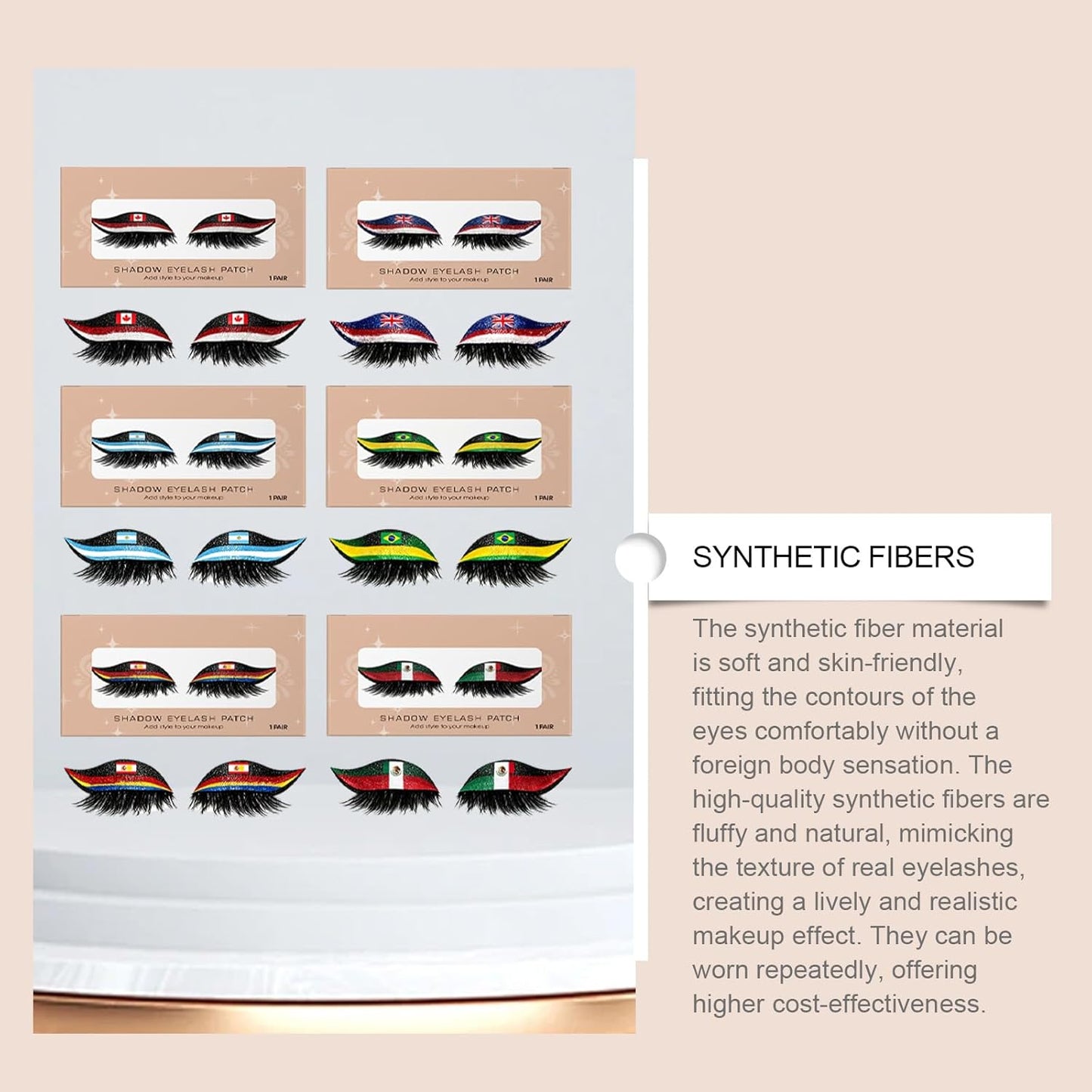 World Cup National Flag False Lashes | Game Day Fan Makeup for Parties & Events