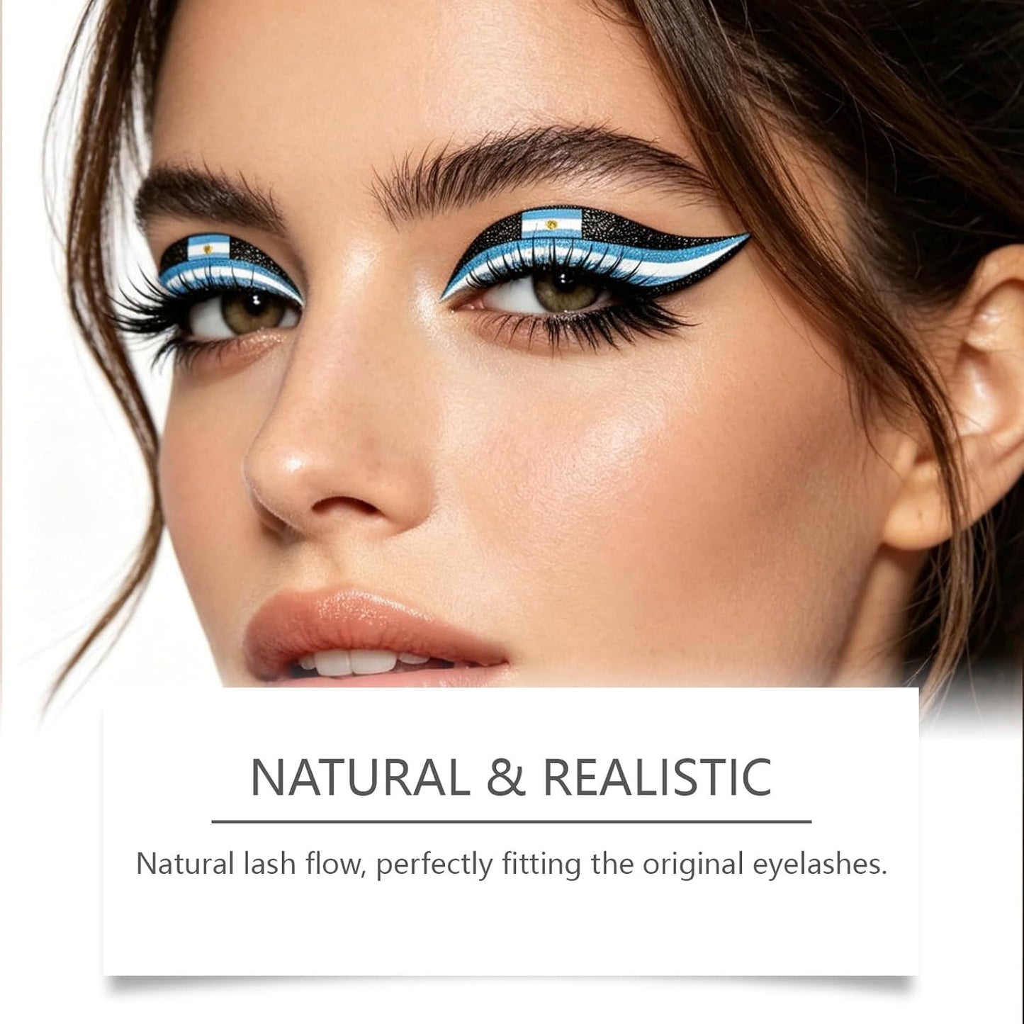 World Cup National Flag False Lashes | Game Day Fan Makeup for Parties & Events