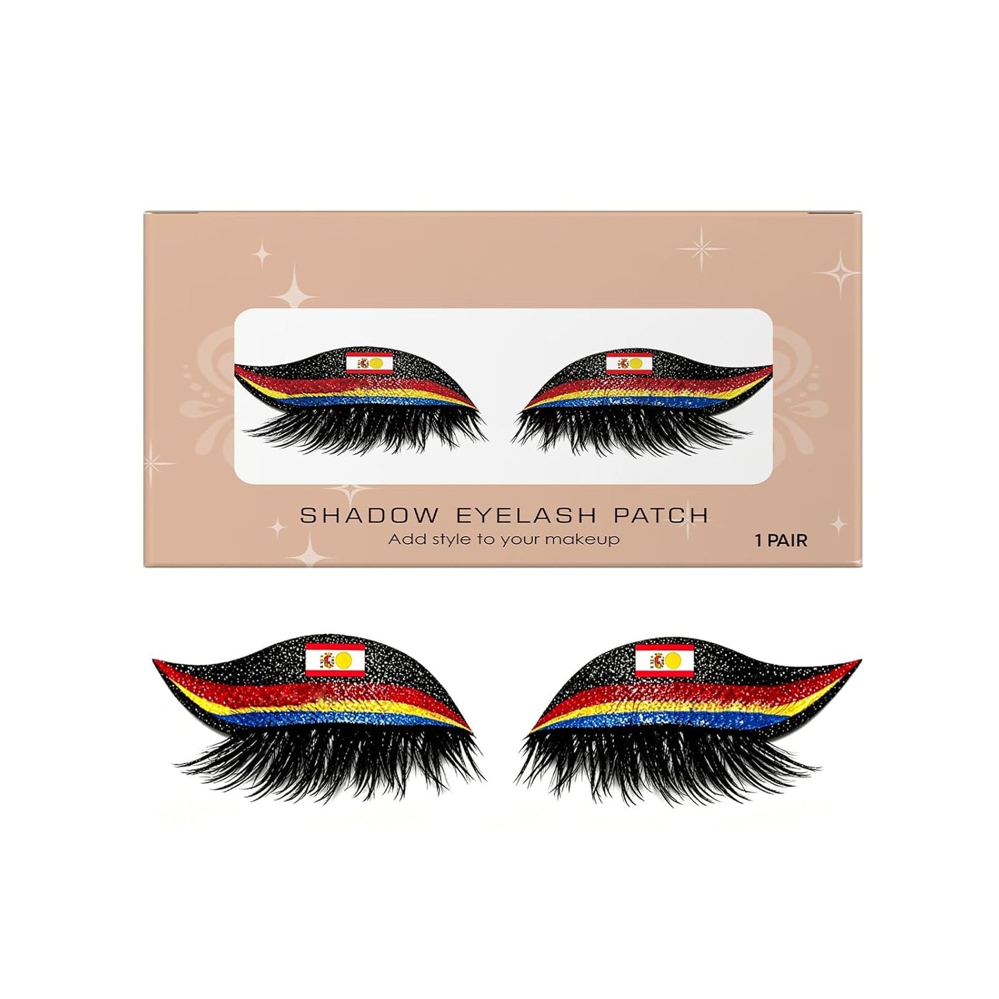 World Cup National Flag False Lashes | Game Day Fan Makeup for Parties & Events