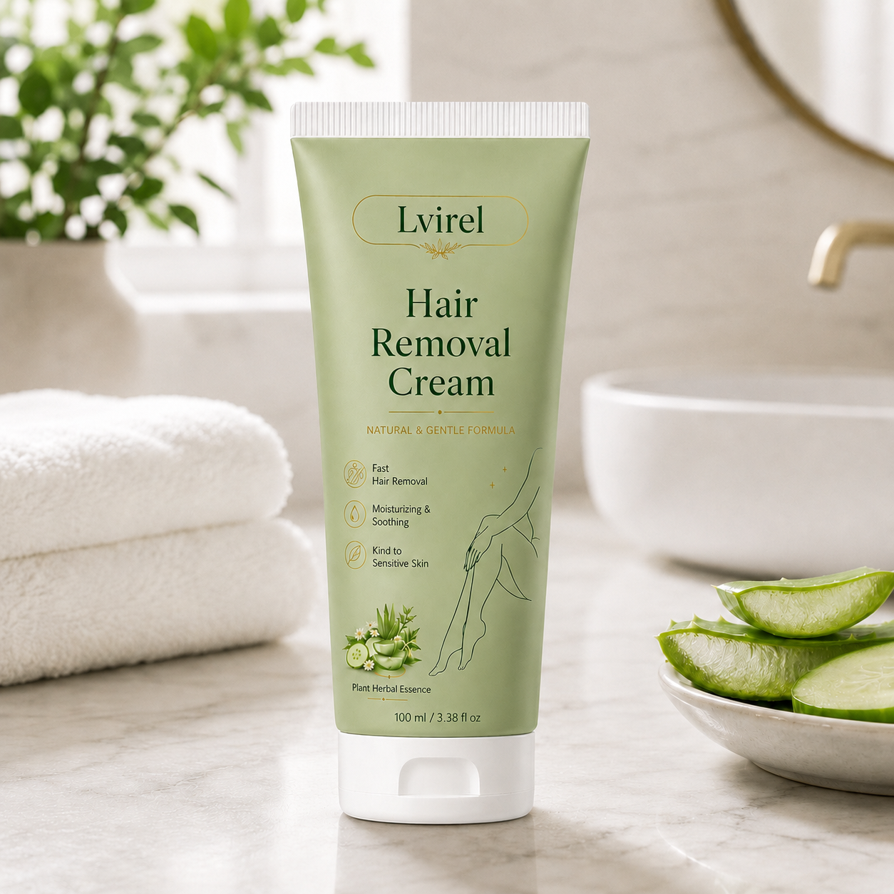 Lvirel™ Natural Gentle Hair Removal Cream | For Women & Men, Sensitive Skin